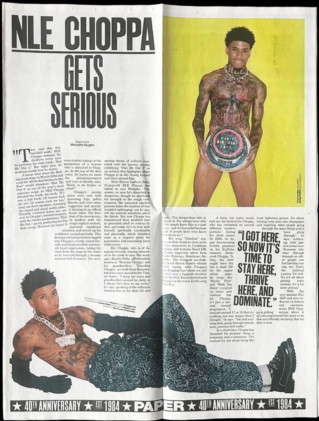 Paper Magazine 40th Anniversary Zine with NLE Choppa 