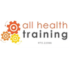 Logo for All Health Training with gears and text.