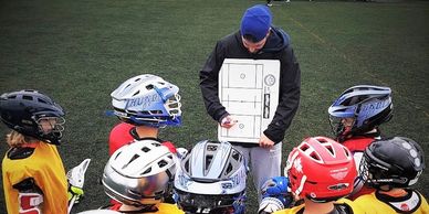 Coach Connar West Coast Wolves Lacrosse Coach with Players