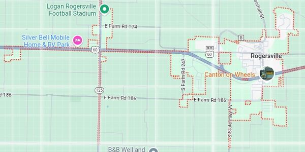 Map of Rogersville, MO dog poop scoop service area and dog poop cleanup service in Rogersville, MO.