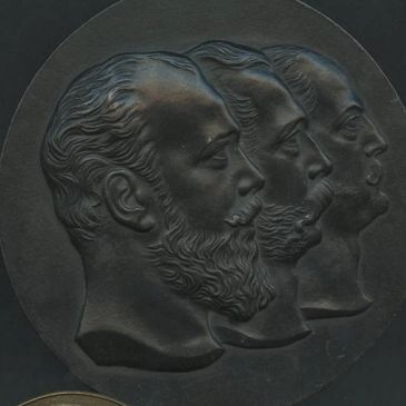 Russian Empire 1892 Kasli Ironworks plaque of 3 tsars Alexander III, Alexander II and Nicolas I