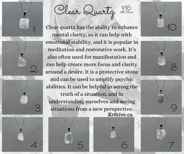Clear quartz has the capacity to absorb, store, release and regulate energy. It resonates with all o