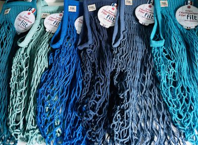 Shades of Sea & Sky! FILT French Market bags in many hues of blue.
