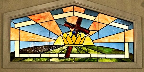 Stained glass at First Church of Christ Scientist Denton Texas