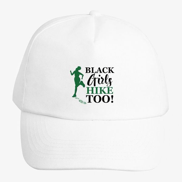 BGHT Merchandise, Black Girls Hike Too white baseball cap Stephanie Dawkins 