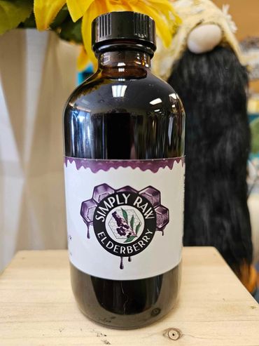 Simply Elderberry bottle with immune support supplements inside.

