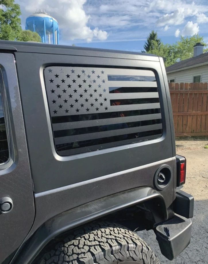 American Flag Window Decals For Jeep Wrangler Unlimited 4Dr JKU JLU
