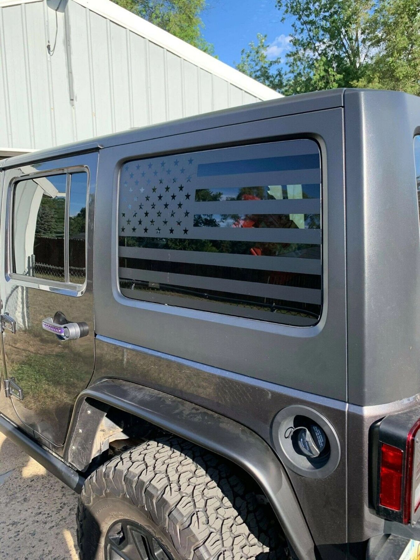 American Flag Window Decals For Jeep Wrangler Unlimited 4Dr JKU JLU  2007-2022