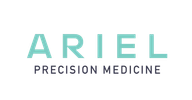 Logo of Ariel Precision Medicine with bold turquoise letters.