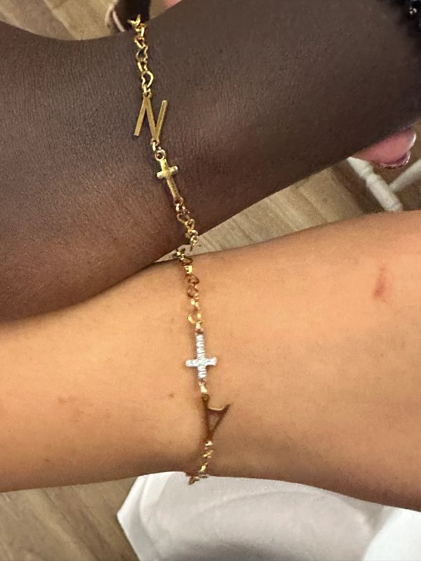 matching gold chain bracelets with intials