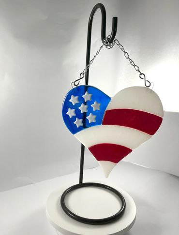 1265 Seven Star Tribute Heart Sun Catcher