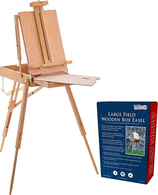 This Box easel is easy to use. Just open the back leg first. 