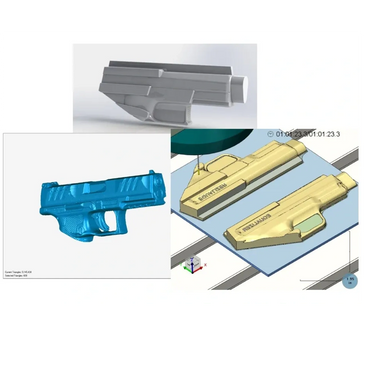 The stages of development from 3D scanning to CNC machining.