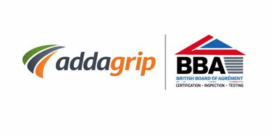 Addagrip logo alongside British Board of Agrément certification logo.