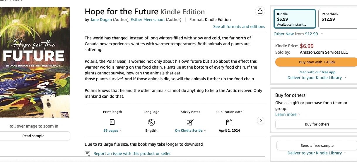 Also available on Amazon Kindle. Hope for the Future.