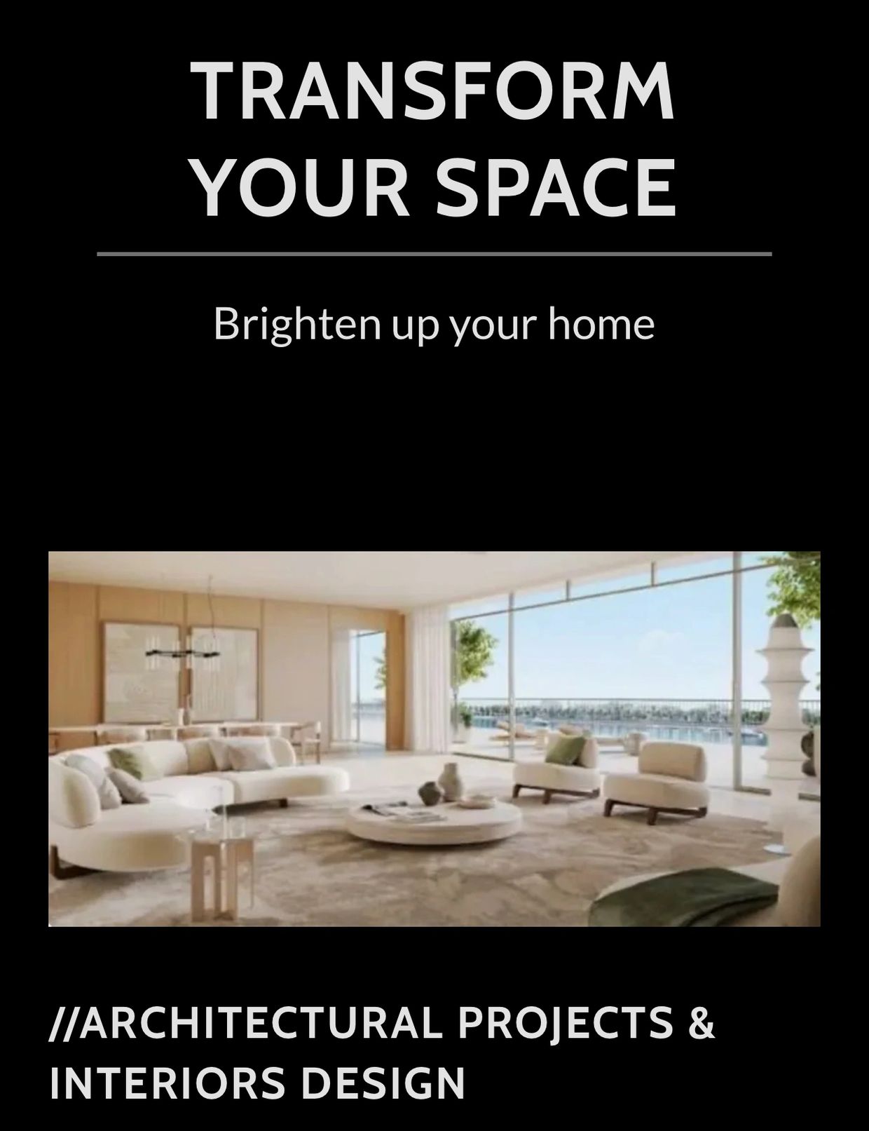 Bright and spacious modern living room with large windows and elegant furniture.