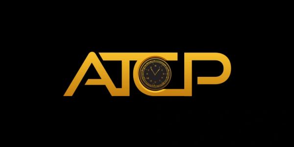 Golden ATCP logo with a clock embedded in the letter C on a black background.