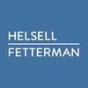 Logo with white text 'HELSSELL FETTERMAN' on a blue background.