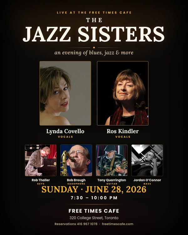 Poster for The Jazz Sisters live jazz event at Free Times Cafe, June 28, 2026.