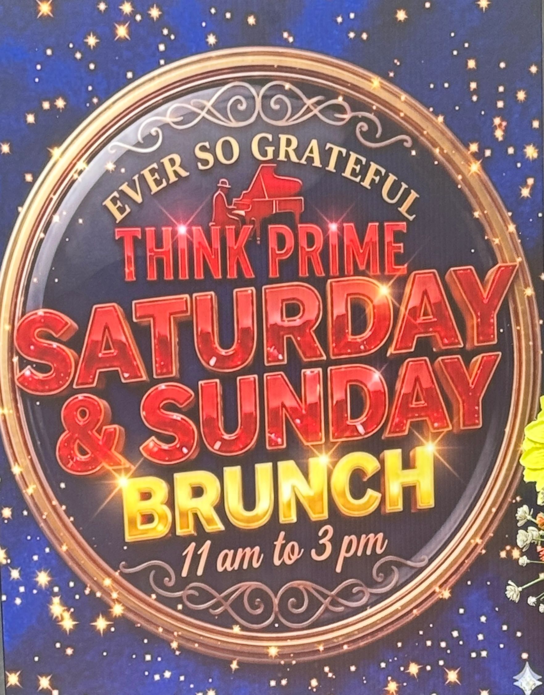 Event poster for Saturday and Sunday brunch.