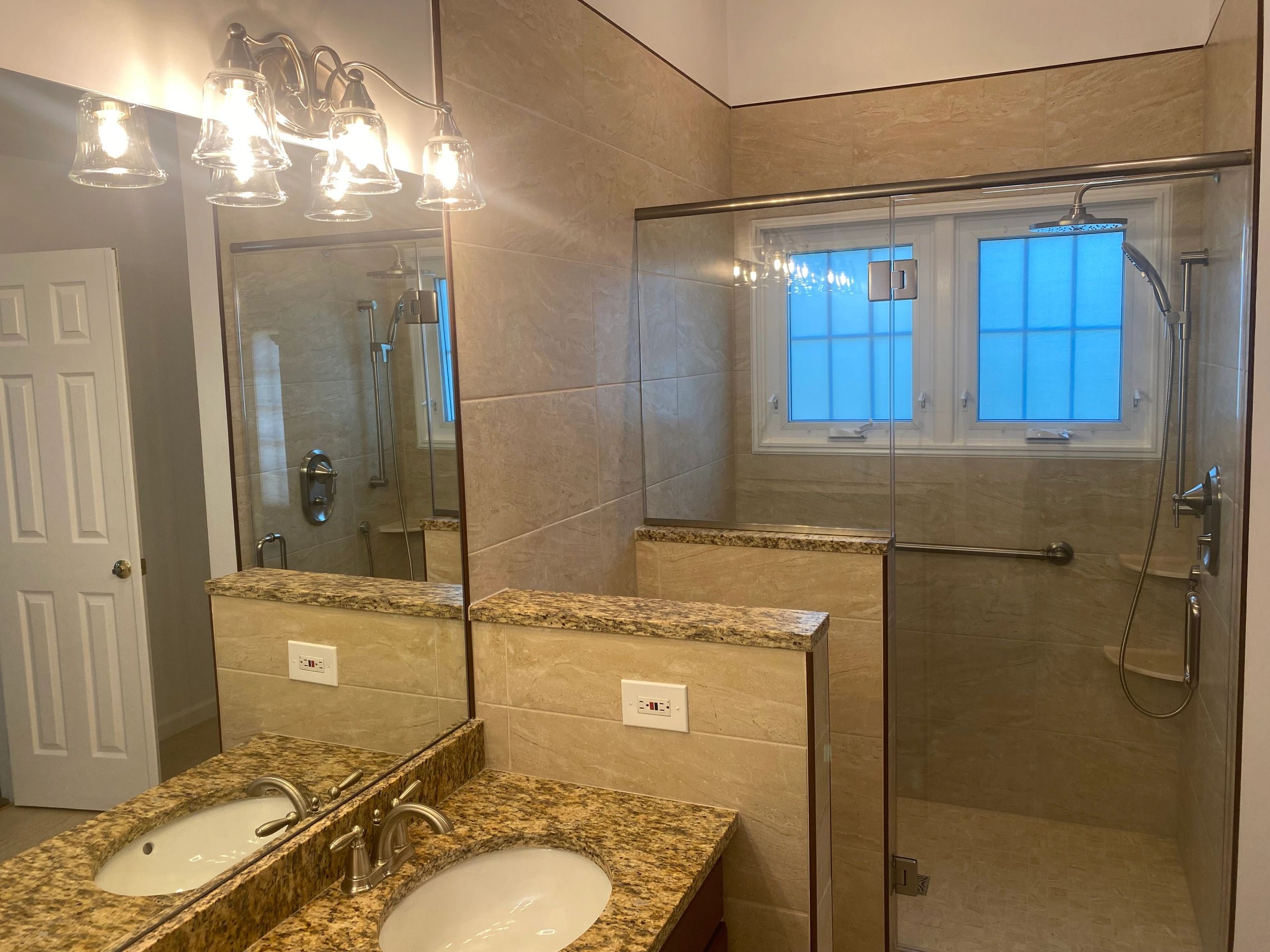 #Bathroom remodel in Camp hill with curbless shower and heated floors