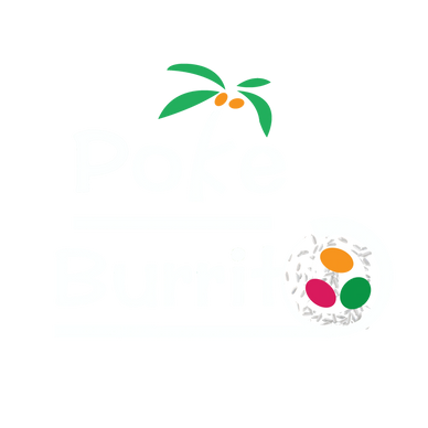 Logo featuring a palm tree and a burrito with colorful ingredients.