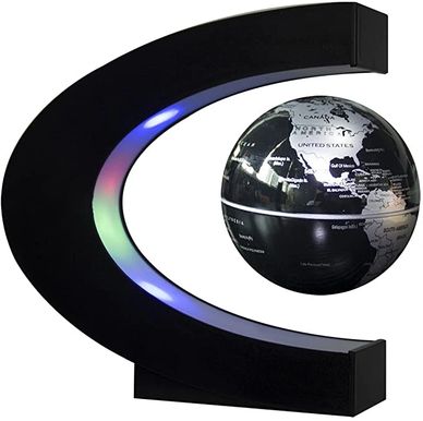 Senders Floating Globe  LED Lights C Shape Magnetic Levitation Floating Globe World Map  Decoration