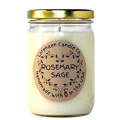 Rosemary Sage Soy Candle, 12oz | Handmade in the USA with 100% Soy Wax