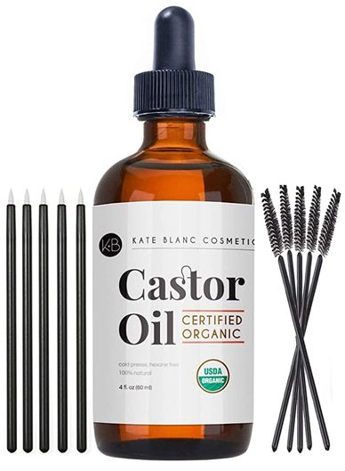 KATE BLANC ORGANIC CASTOR OIL 100% PURE, COLD PRESSED, HEXANE FREE -USDA CERTIFIED