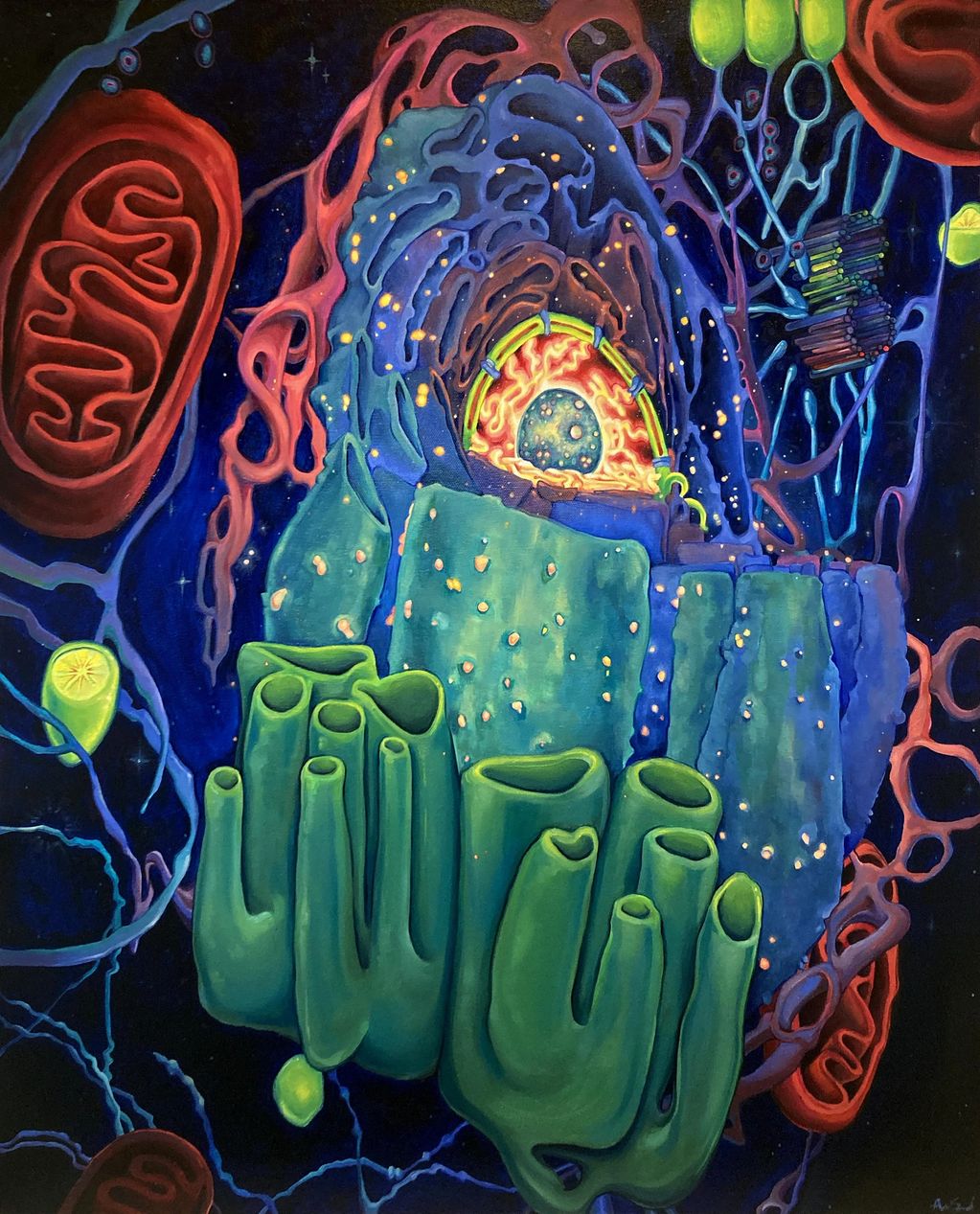 Cell Landscape (2024) oil on canvas
