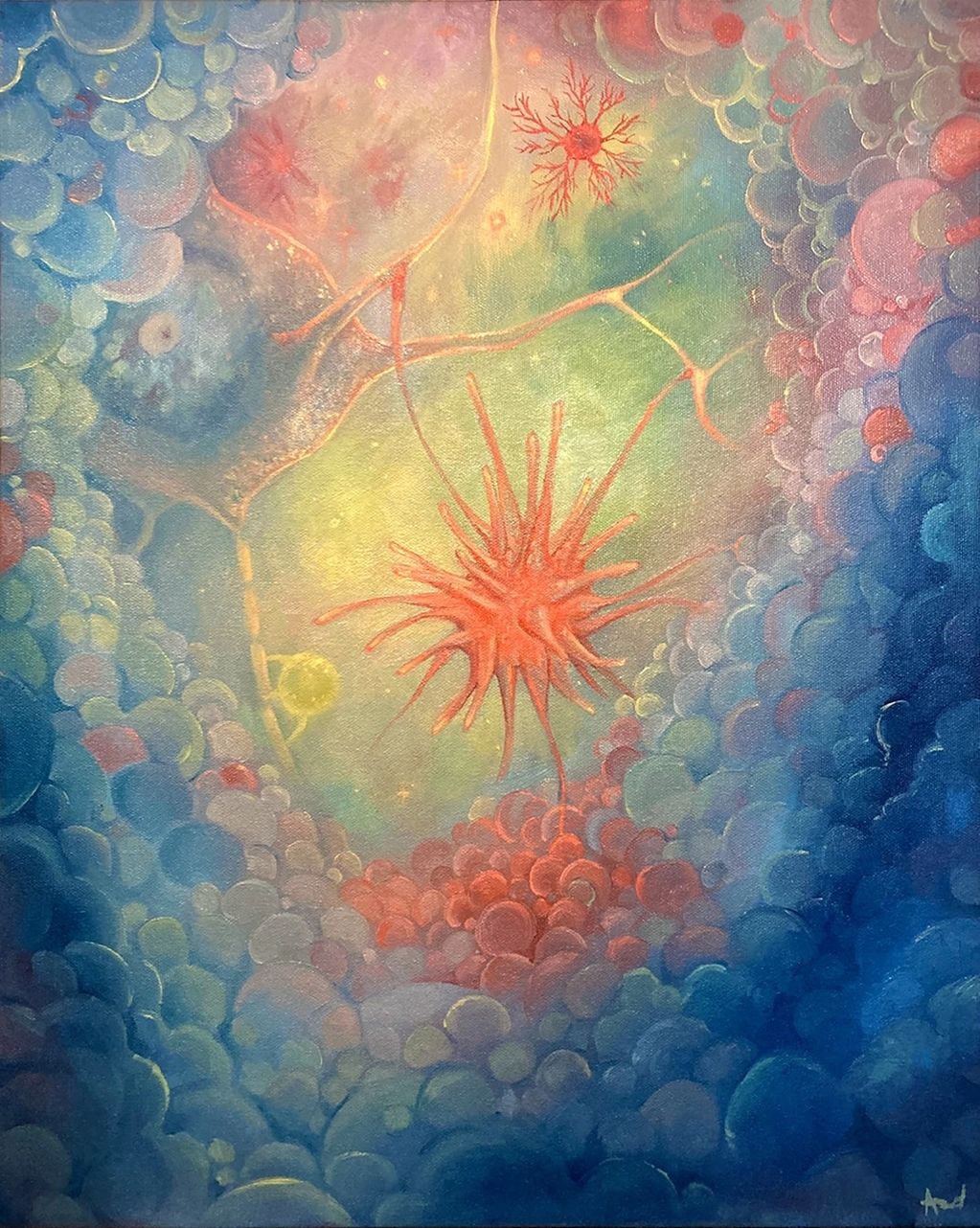 Blueshift Brain Barrier (2024) oil on canvas