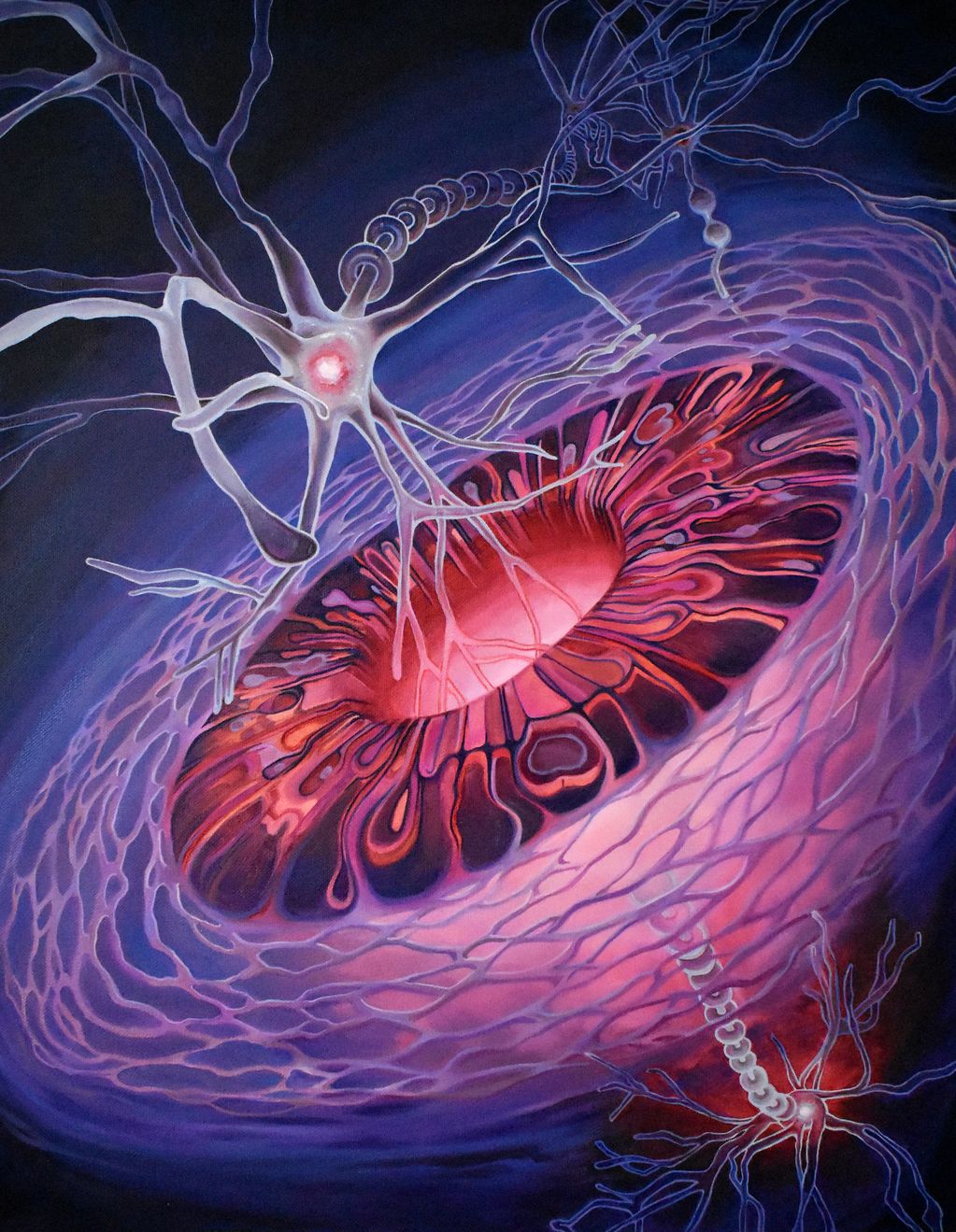 Neuron Storm (2025) oil on canvas