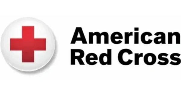 Logo of the American Red Cross with a red cross symbol and text.