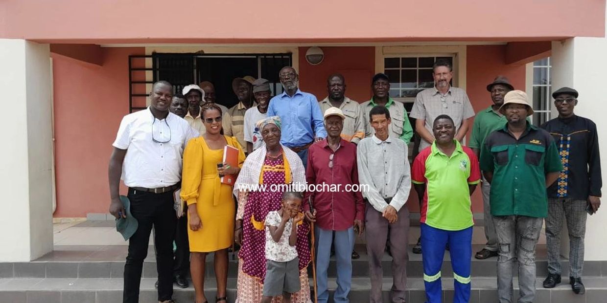 Community involvement in biochar carbon removal in Namibia. © Omiti Biochar