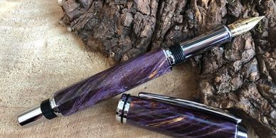 Plume Bakar en bois stabilisé violet