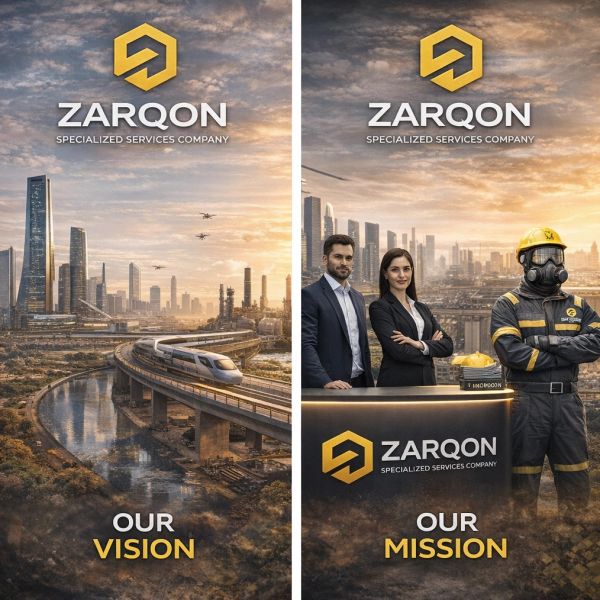 Futuristic cityscape with a train and drones, showcasing Zarqon's vision.