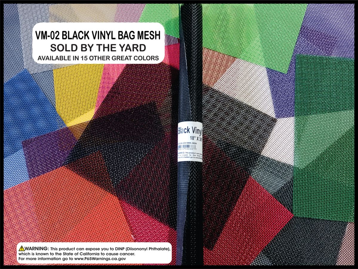 BLACK VINYL BAG MESH SOLD BY THE YARD