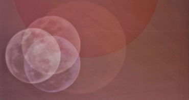 Collage centering around a "blood moon" over Mosier, Oregon.