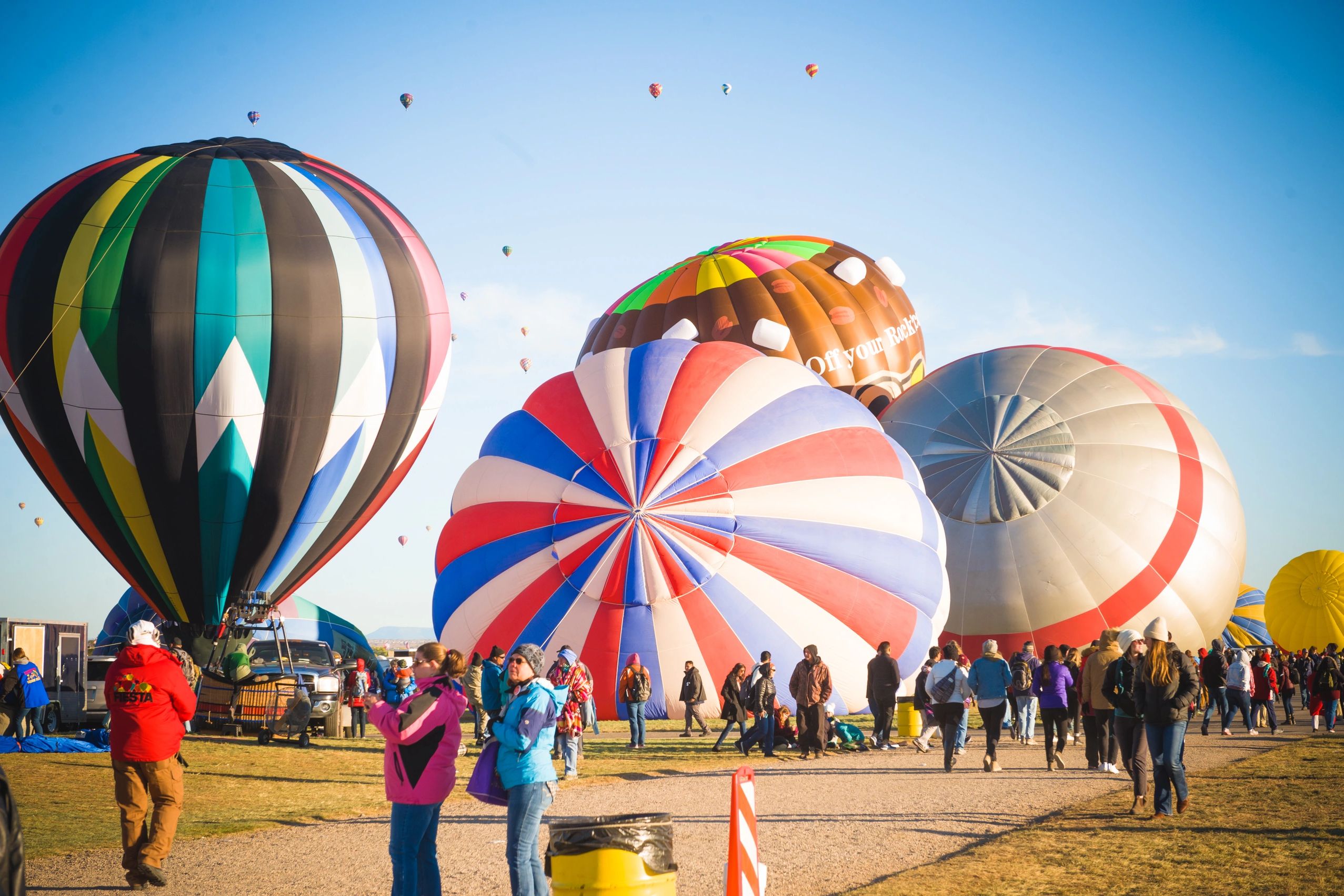Hot Air Balloons Inflating at the Albuquerque International Balloon Fiesta