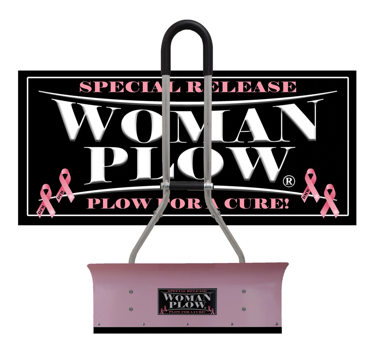 MANPLOW PRO32 Breast Cancer Awareness Special Release on a Mantis Handle  with Grab Bar