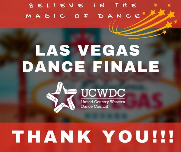 Las Vegas Dance Finale event by UCWDC with thank you note.