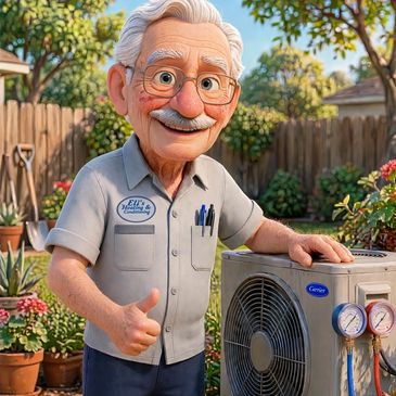 Cheerful HVAC technician giving thumbs up outdoors.