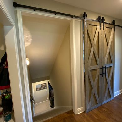 Sliding barn door installation