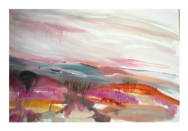 Looking over the Estuary - acrylics on canvas - 90x 60 cms