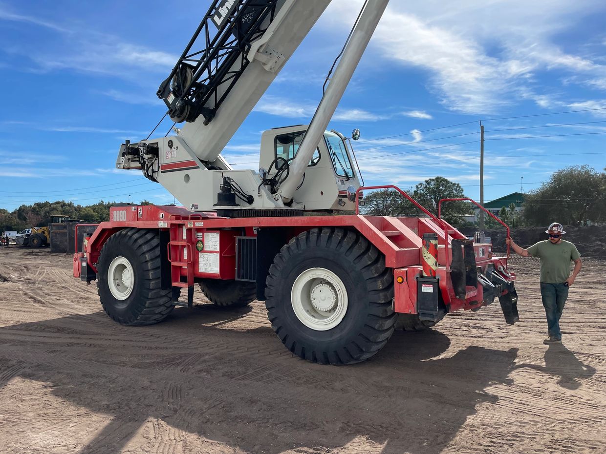 Kris inspecting a mobile crane