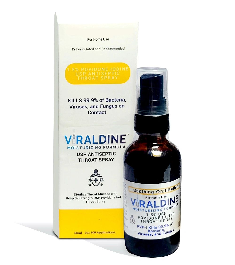 1.5 Antiseptic Povidone Iodine Throat Spray USP PVPI 100 Applications