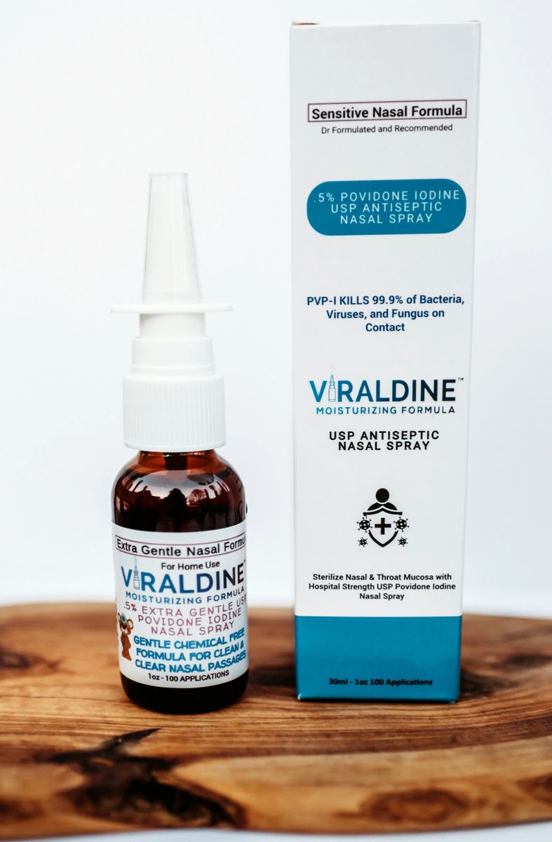 .5 USP PVPI Povidone Iodine Nasal Spray Gentle Formula 100 Applications