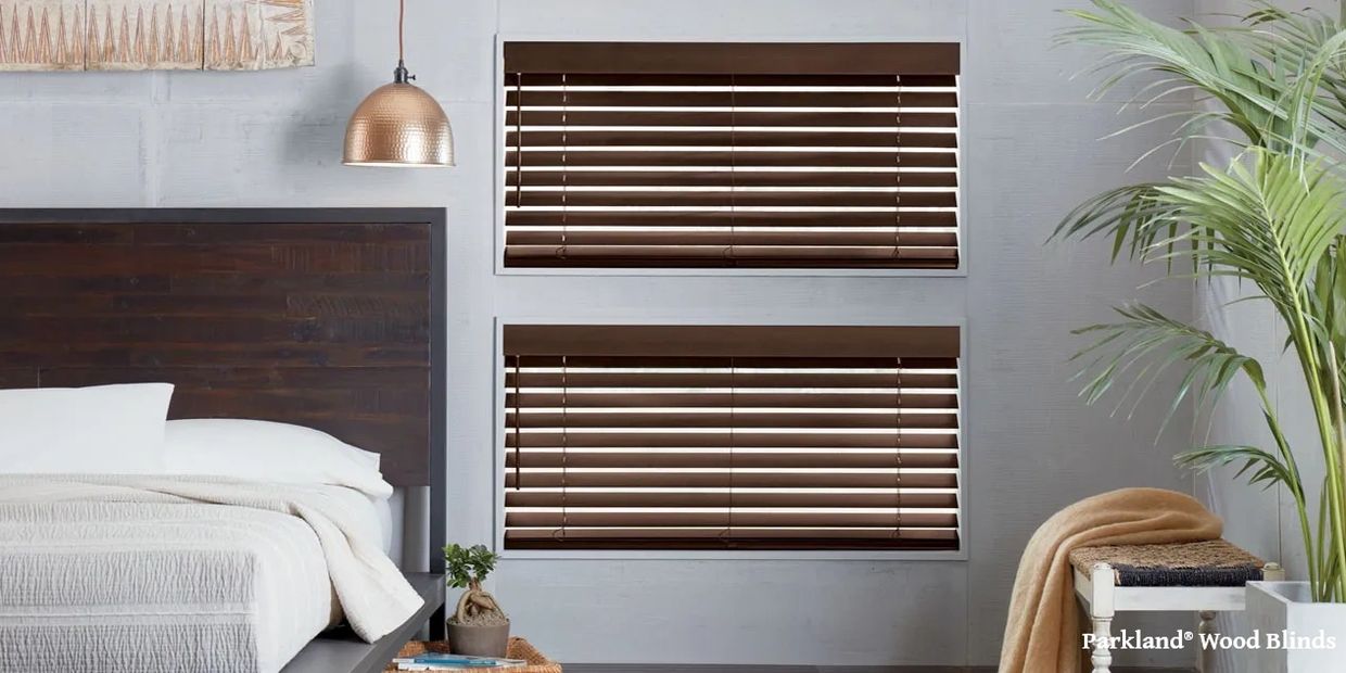 Parkland® Wood Blinds in the Bedroom.