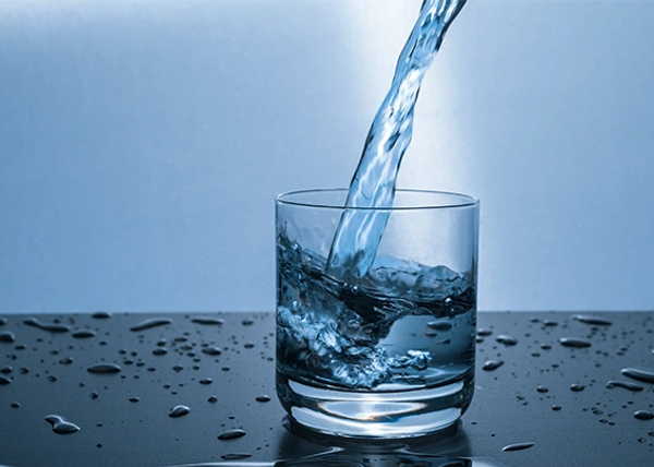 Woman drinking a glass of water