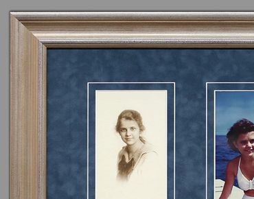 custom framed portrait collage with double matting family photo framing